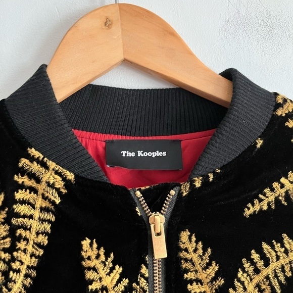 The Kooples Velvet Embroidery Boho Bomber Jacket size 2 - Picture 6 of 13